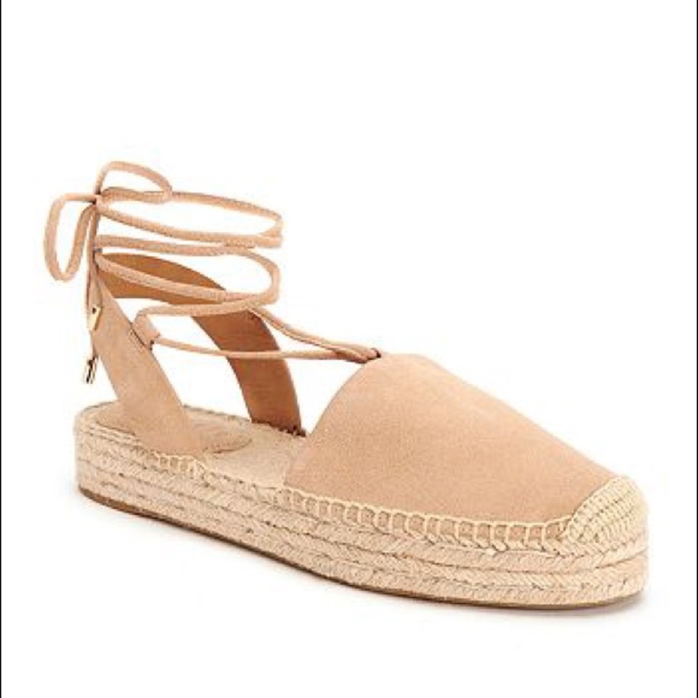 Like New Coach Rita Suede Ankle Tie Espadrilles